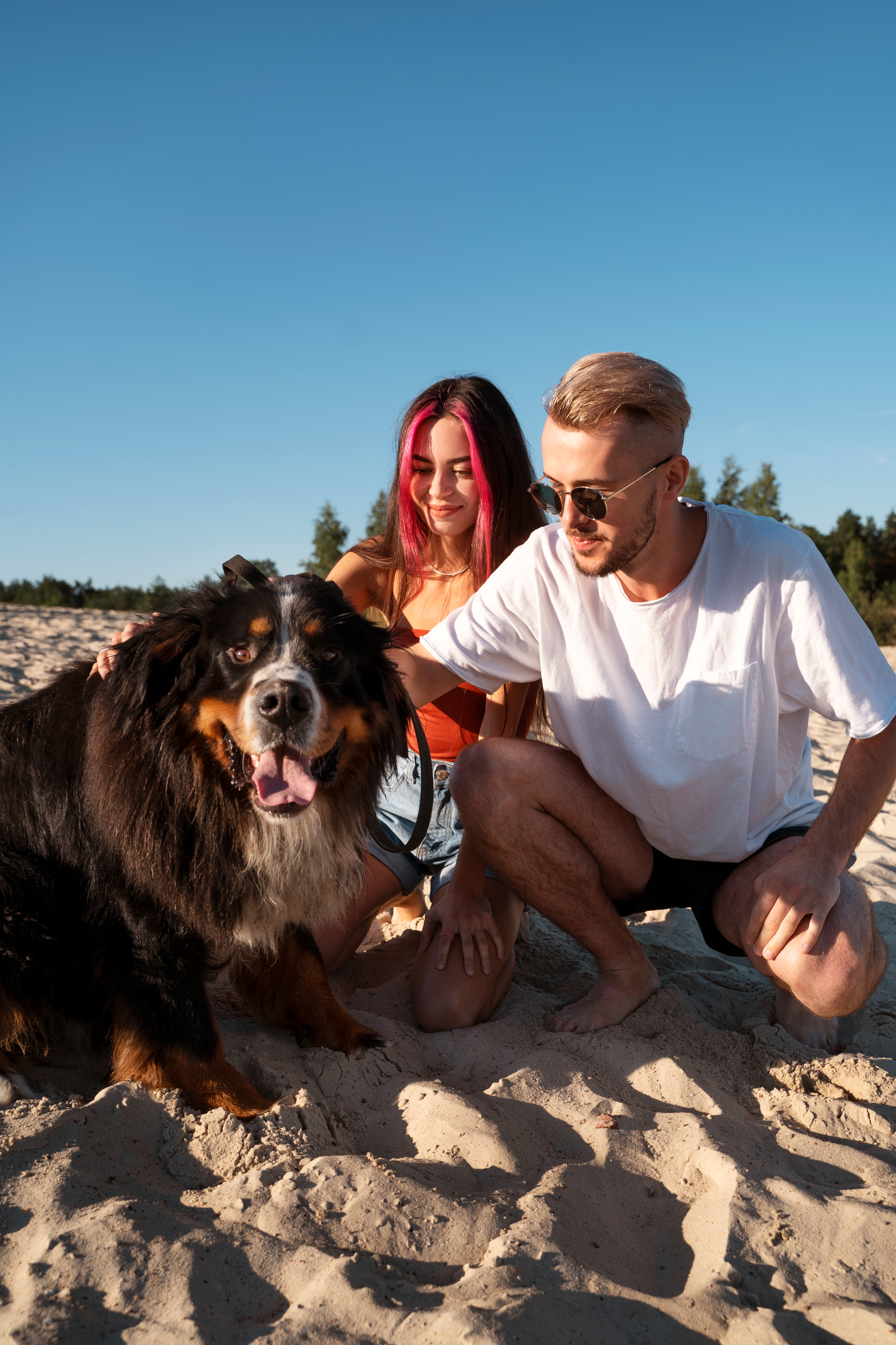 Dog owner enjoying a walk outdoors